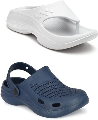 DEFLOW Men Sandals(Navy, Grey , 6)