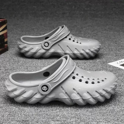 World Wear Footwear Men Clogs(Grey , 7)