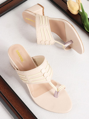 ANOUK Women Heels(Off White , 7)