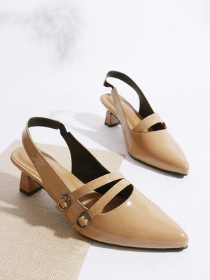 Hitway Women Heels(Tan , 3)