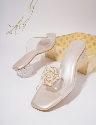 TRYME Women Heels(Gold , 6)