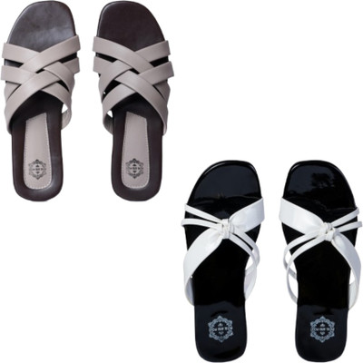 Petal And Pout Women Wedges(Grey , 8)