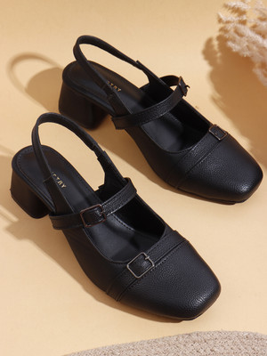 CHEMISTRY Women Heels(Black , 5)