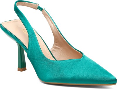 flat n heels Women Heels(Green , 7)