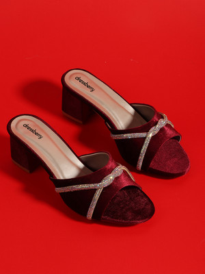 Dressberry Women Heels(Maroon , 3)