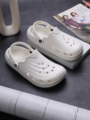 TOE CANDY Men Clogs(White , 6)