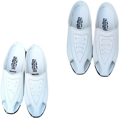 Mitalifootwear Men Sandals(White, White , 9)