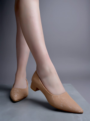 SHOETOPIA Women Heels(Beige , 9)