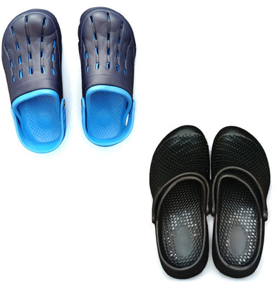 Monrav Men Clogs(Blue, Black , 7)