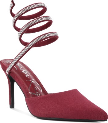 London Rag Women Heels(Burgundy , 8)