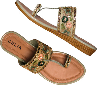 CELIA Women Flats(Green , 7)