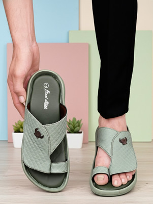 Real Bliss Men Sandals(Olive , 6)