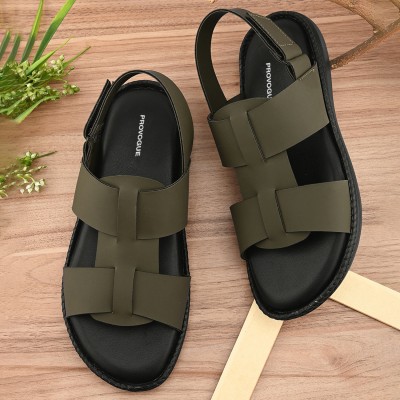 PROVOGUE Men Sandals(Olive , 10)