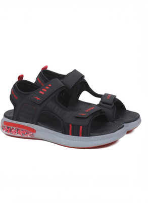 asian Men Sports Sandals(Black, Red , 7)