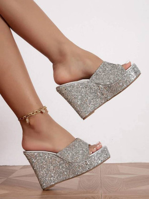 dreamsafe Women Heels(Silver , 6)