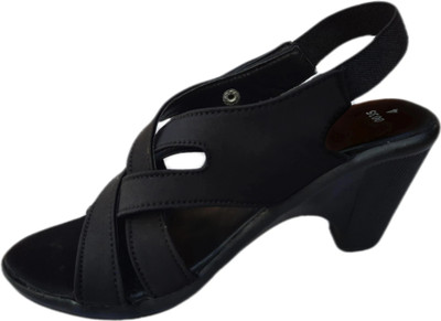 Flowers Life Women Heels(Black , 6)