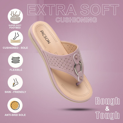 Picson Lightweight Comfortable Sandals for Women with Soft Cushioned Sole Women Flats(Multicolor , 6)