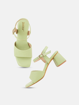 Roadster Women Heels(Green , 6)