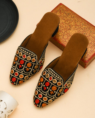 Gerief Women Heels(Brown, Black , 7)