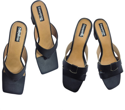 Cozystride Women Heels(Black, Black , 9)