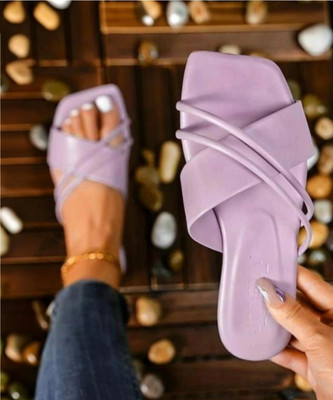 Rudra Couture Women Flats(Purple , 8)