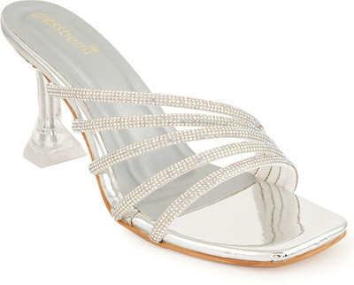 Dressberry Women Heels(Silver , 8)