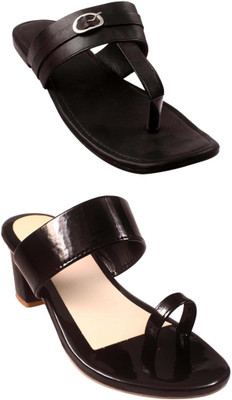 Goraiya Women Flats(Black, Black, Grey , 9)