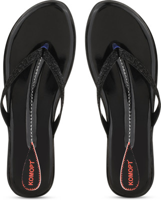 Komfy Women Flats(Black , 6)