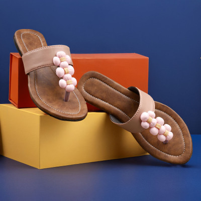 Ramkudi Women Flats(Brown , 4)