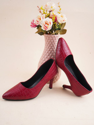 Hitway Women Heels(Maroon , 6)