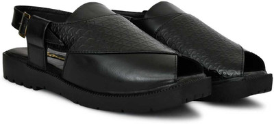 VATELIO Men Sandals(Black , 7)