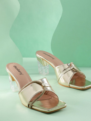 Dressberry Women Heels(Gold , 4)