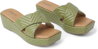 Zolt Women Wedges(Green , 5)