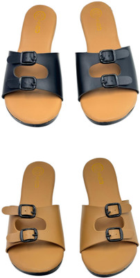 patriarchy Women Flats(Black, Brown , 6)