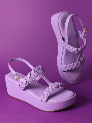 LAVIE Women Wedges(Purple , 4)