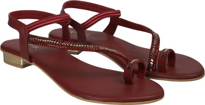 METRO Women Heels(Maroon , 7)