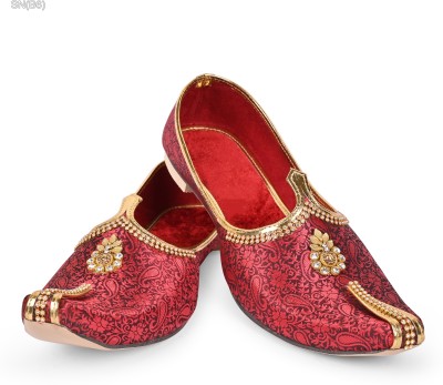 Royal Khwaab Wedding juttis,Stylish Sherwani Ethnic Mojaris Comfortable& Handcrafted Men Bellies(Maroon , 7)