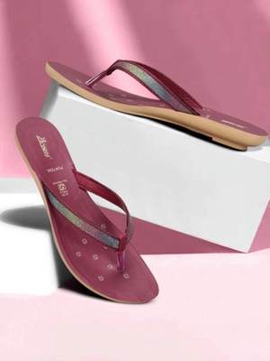 Paragon PUK7029L WoStylish Comfortable Modern Daily Wear Sandals Slippers Women Flats(Maroon , 7)