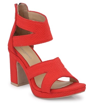 CARLO ROMANO Women Heels(Red , 7)