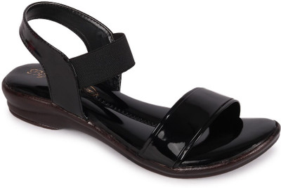 Big Bird Flat Casual Sandals for Women & Girls (Black) Women Casual(Black , 5)