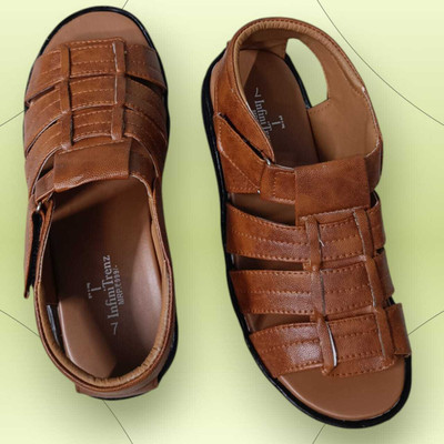 InfiniTrenz Men Sandals(Tan , 10)