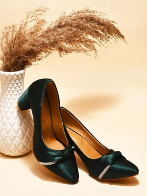 TRYME Women Heels(Green , 6)