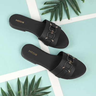 MOCHI Women Flats(Black , 4)