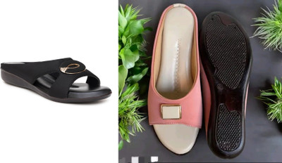 hunyza footwear Women Flats(Pink, Black , 9)