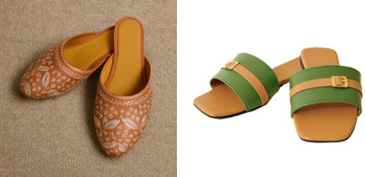 Dualstep Women Flats(Green, Brown, Brown , 9)