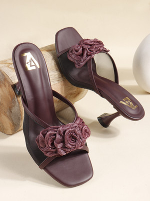 Zapatoz Women Heels(Camel , 4)