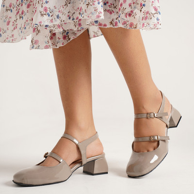 Froh Feet Women Heels(Grey , 4)