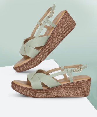 Inc.5 Women Wedges(Green , 4)