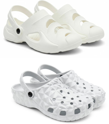 Golf Men Clogs(White, Grey , 9)