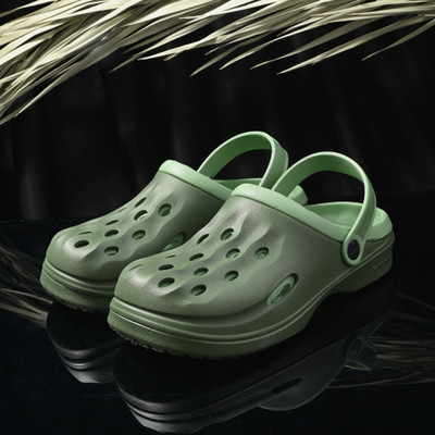 BIRDE Comfortable Soft Regular Wear Clogs Men Sandals(Green , 9)